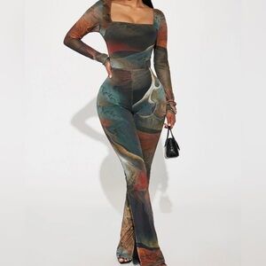 Mesh Colorful Jumpsuit